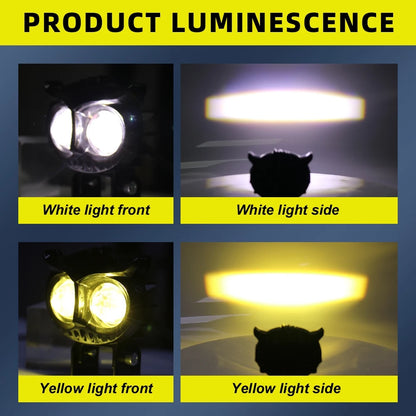 Owl LED Motorcycle Headlight 30W 3000K 6000K Adjustable Fog Lamp for Scooters ATVs Cars and Trucks