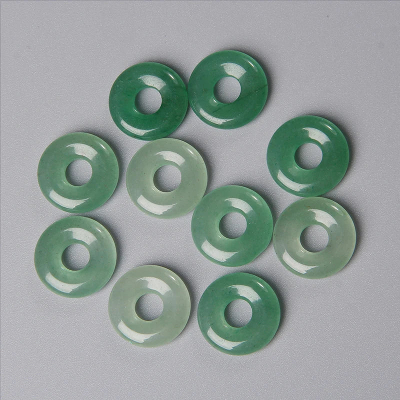 Elegant Labradorite Jade Agate Donut Beads Set for Jewelry Crafting 18mm 5pcs