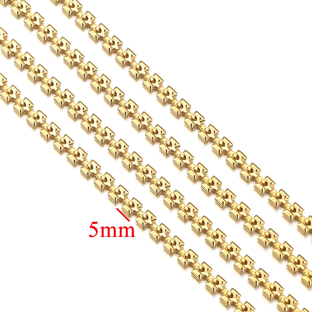 Gold Plated Stainless Steel Chain for DIY Jewelry Crafting Necklace Bracelet Anklet 1 Meter