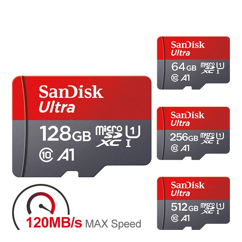 Ultra MicroSD Memory Card 128GB 256GB 512GB A1 Class 10 High Speed Flash Card for Phones Tablets and Digital Devices