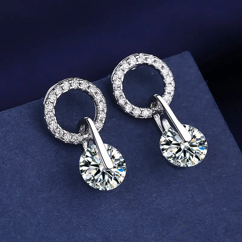 Sterling Silver CZ Crystal Plant Stud Earrings for Women and Teens