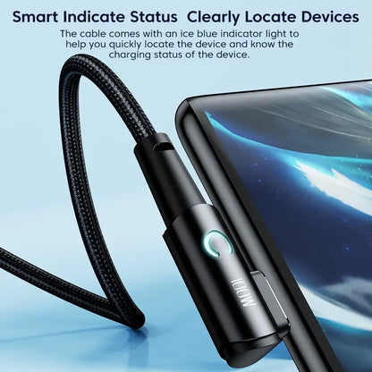 Toocki 6A USB C Cable 90 Degree For OPPO Fast Charging