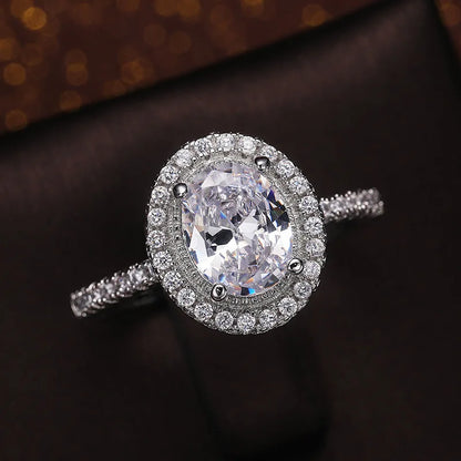 Real Moissanite 925 Sterling Silver Ring for Women Square Round Brilliant Diamond Band Wedding Jewelry Gift
