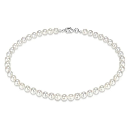 Elegant Unisex Pearl Necklace Handmade Bead Strand for Weddings and Banquets 2024 Trend