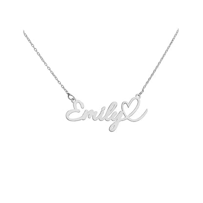 Personalized Gold Heart Name Necklace Stainless Steel Pendant Gift For Her