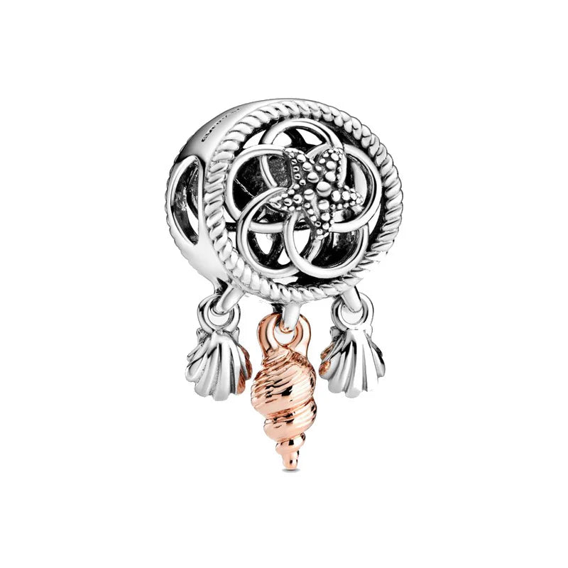 Summer Starfish Sunflower Dolphin Fish Pendant Jewelry Beads for Charm Bracelet Necklace