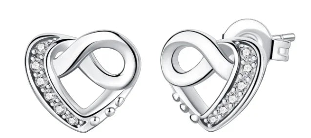 Elegant 925 Sterling Silver Heart Charm Earrings for Women SER3003