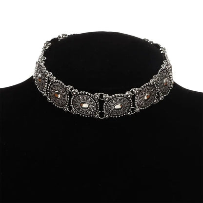 Vintage Fashion Choker Necklace And Bracelet Set For Women
