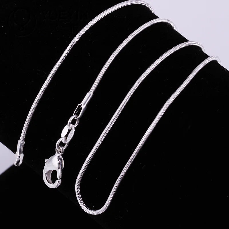 Sterling Silver Snake Chain Necklace for Women 1mm 16-24 Inch Fashion Jewelry Width 1mm