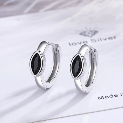 Elegant 925 Sterling Silver Zircon Stud Earrings for Women's Wedding and Engagement