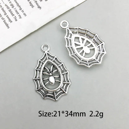 Antique Silver Spider Charms Set for DIY Halloween Jewelry Crafting