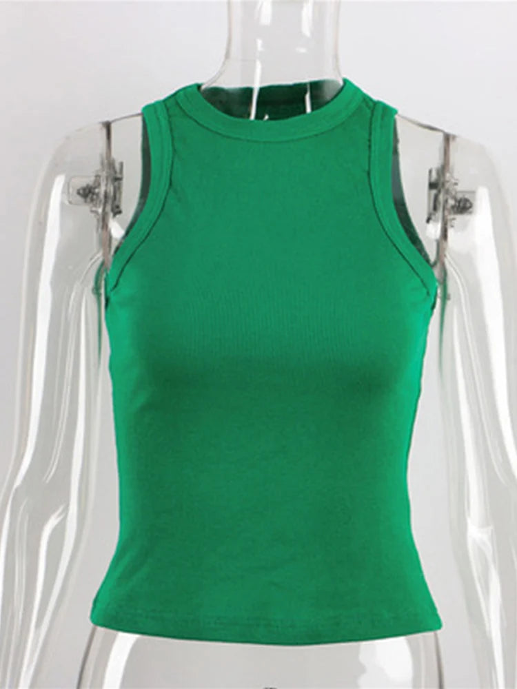 Ribbed Knitted Tank Top For Women Off Shoulder White Black