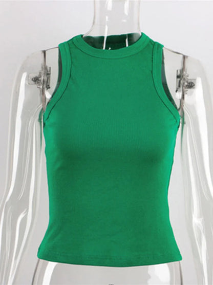 Ribbed Knitted Tank Top For Women Off Shoulder White Black
