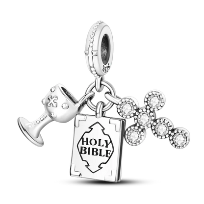 Silver Star Moon Heart Charm Bracelet with CZ Beads and Angel Wing Pendant for Women KTC726