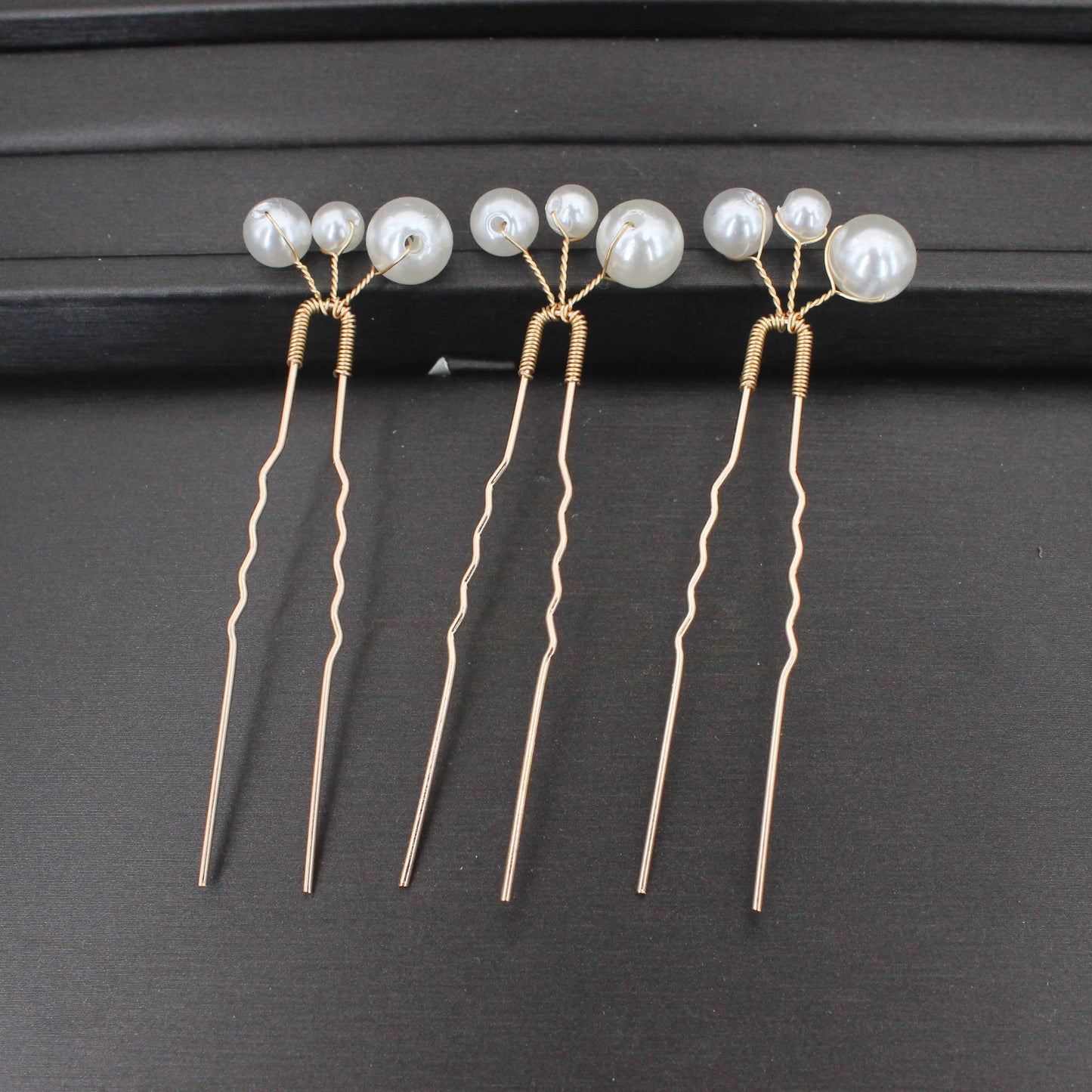 Elegant Bridal Rhinestone Hair Pins with Pearls for Wedding and Party