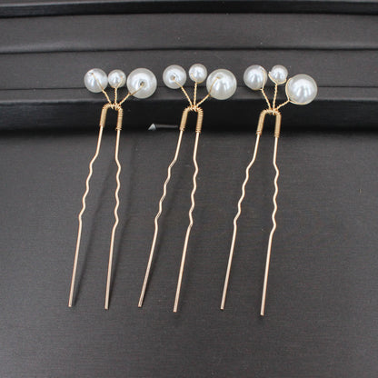 Elegant Bridal Rhinestone Hair Pins with Pearls for Wedding and Party