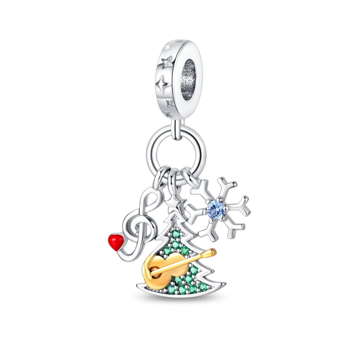 2025 Sterling Silver Christmas Charm Beads for Bracelets and Pendants STC439