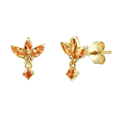 925 Sterling Silver Tiny Stud Earrings Colorful Crystal Luxury Jewelry LN0174-7