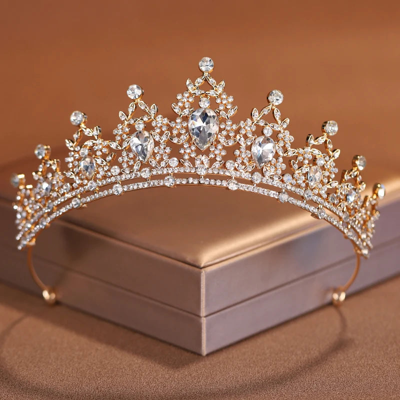 Elegant Purple Crystal Rhinestone Crown for Women