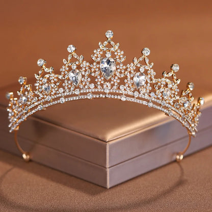 Elegant Purple Crystal Rhinestone Crown for Women