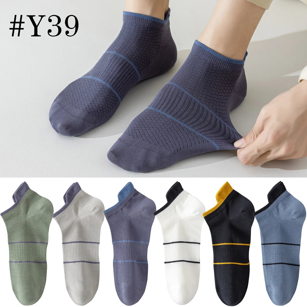 6 Pairs Mens Anti Odor Breathable Ankle Socks Cotton
