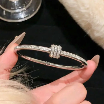 Titanium Steel Gold Silver Color Bangles for Women and Girls 8