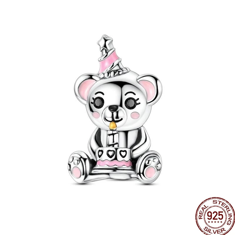 925 Sterling Silver Mom Heart Puzzle Charm Bead Luminous