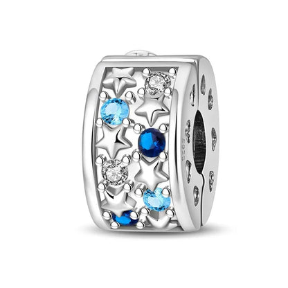 925 Sterling Silver Colorful Butterfly Star Moon Flower Beads Clip Charm for DIY Bracelet Fine Zircon Jewelry