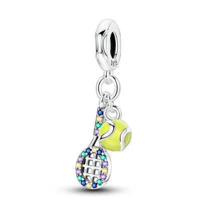 Original 925 Sterling Silver Sports Ball Charms Earrings Beads Pendants for Bracelet Necklace Jewelry Gift