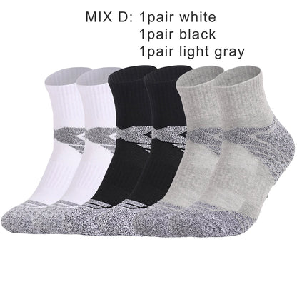 3 Pairs Unisex Thick Sole Moisture Wicking Running Socks