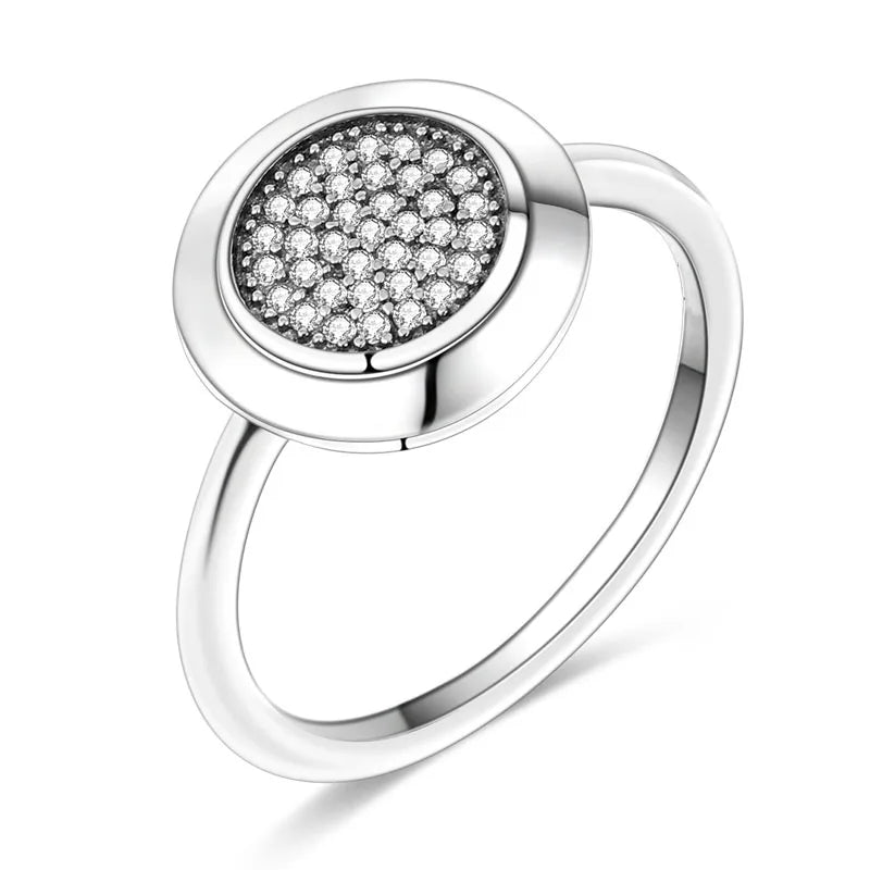 Silver Plated Luxury Stackable Ring with Real Zircon Flower Design for Women's Engagement and Wedding Parties APTR002