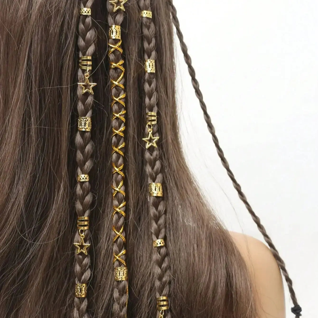 36pcs Star Hair Rings Braiding Cuffs Accessories for Dreadlocks and Braids