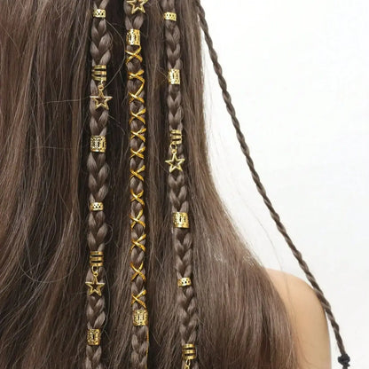 36pcs Star Hair Rings Braiding Cuffs Accessories for Dreadlocks and Braids