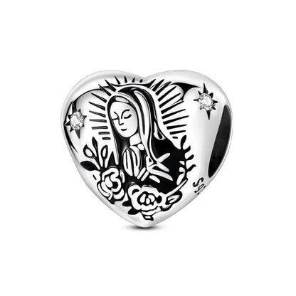 Genuine 925 Sterling Silver Heart Charm Bead for Mother's Day Bracelet Gift