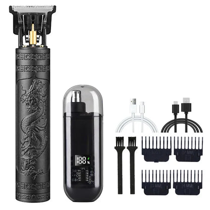 Vintage T9 Precision Hair Clipper with USB Charging and Portable Shaving Function