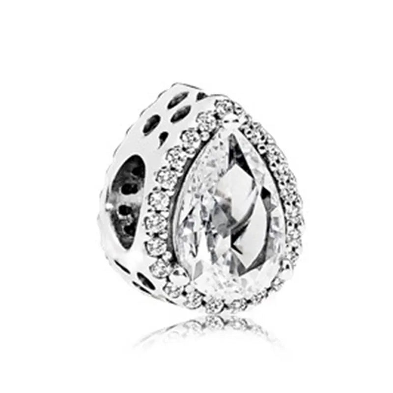 European Zircon Charm Beads 925 Silver Pendant Necklace for Women Gift P1014