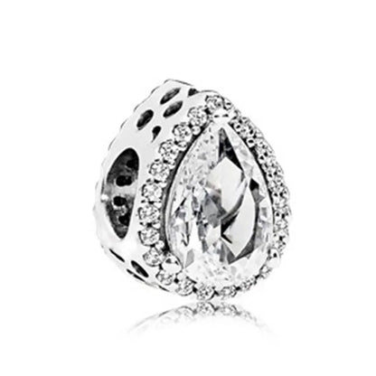 European Zircon Charm Beads 925 Silver Pendant Necklace for Women Gift P1014