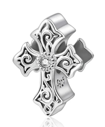 925 Sterling Silver Virgin Mary Angel Cross Pendant Necklace Charm for DIY Jewelry Gifts