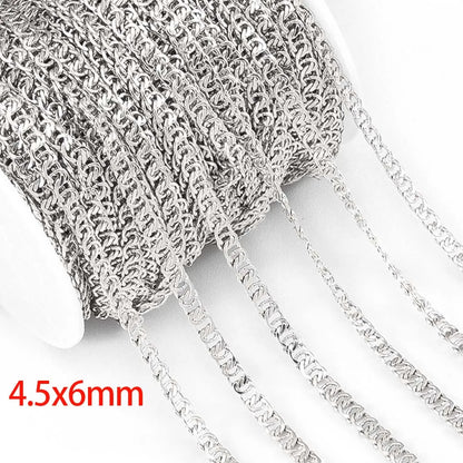 Stainless Steel Circle Link Chain for DIY Jewelry Making Necklace and Bracelet Supplies
