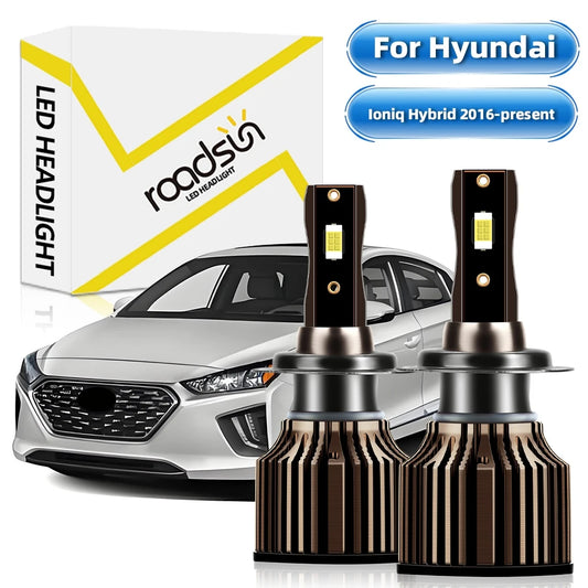 LED Headlight Bulbs H7 for Hyundai Ioniq Hybrid 2016 to Present 6500K White 25000LM Super Bright Plug and Play