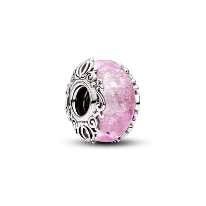 Pink Hot Air Balloon Daisy Murano Glass Charm for European Silver Bracelet SS1924