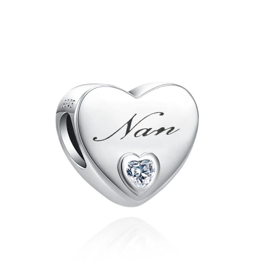 925 Sterling Silver Loving Grandma Family Tree Charm