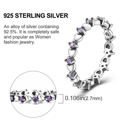 Elegant 925 Sterling Silver Heart Shaped Zircon Ring for Women Perfect for Engagement or Wedding Gift SER070