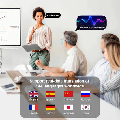 3 in 1 AI Translator Earbuds 144 Languages Noise Cancelling Bluetooth 5.3 Real Time Instant Voice Translation