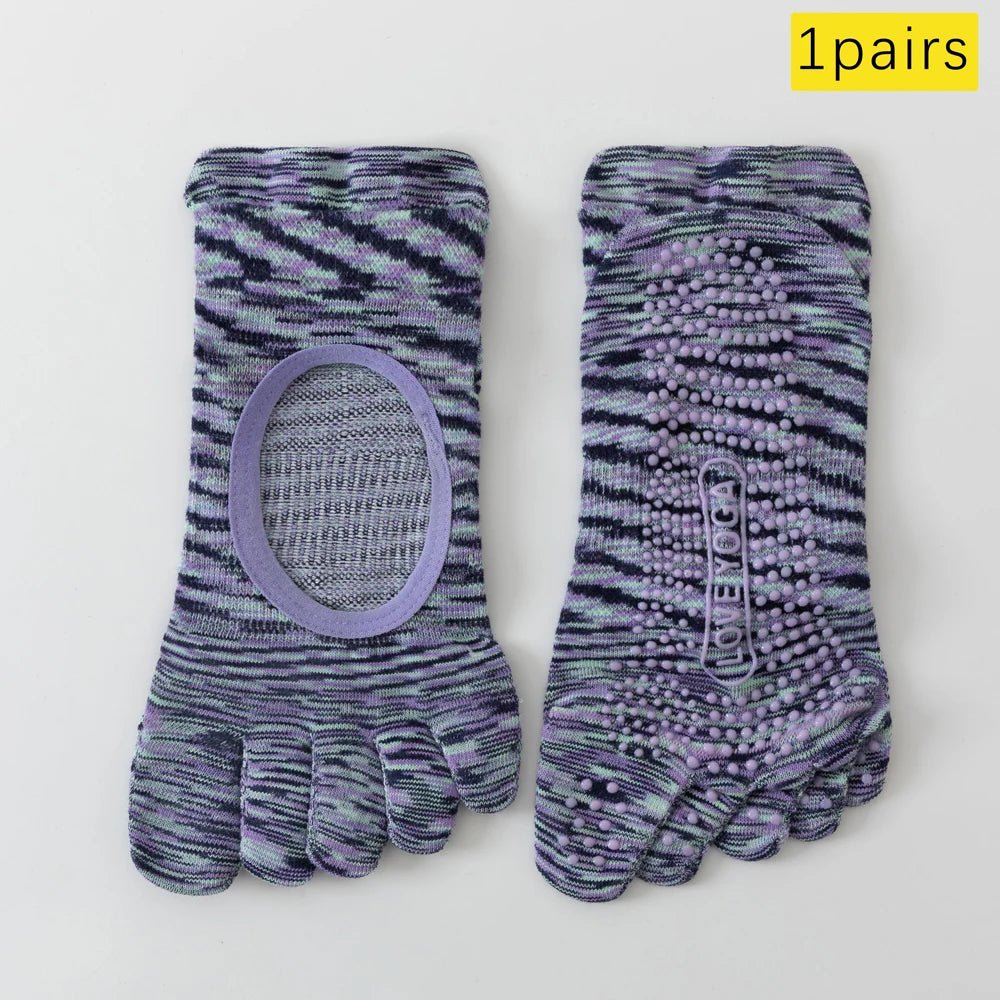Split Toe Pilates Socks Breathable Non Slip Arch Support