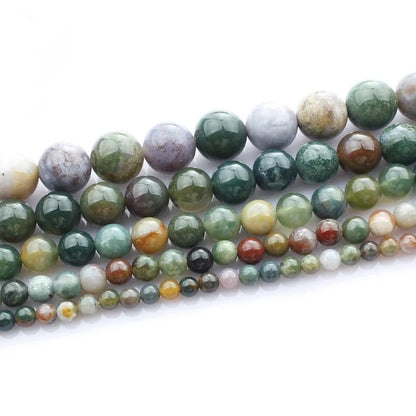 Indian Agate Natural Stone Beads for DIY Jewelry Making Bracelet Necklace Accessories