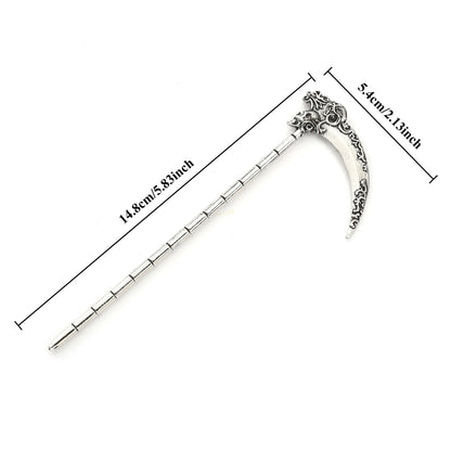 Viking Skull Death Sickle Hairpin Rock Punk Fashion Alloy Hair Stick