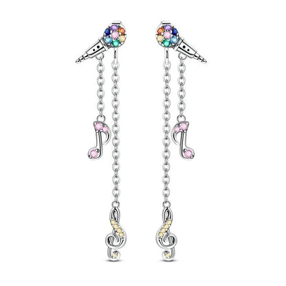 925 Sterling Silver Music Charms Beads Musical Note Piano Guitar Headset Earrings Pendants for DIY Bracelet Fine Jewelry Gift
