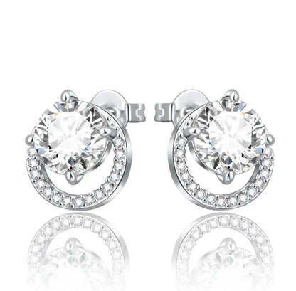 925 Sterling Silver Luxury Heart Sun Moon Stud Earrings Bow Butterfly Crab Clip Set for Women Party Jewelry Gifts