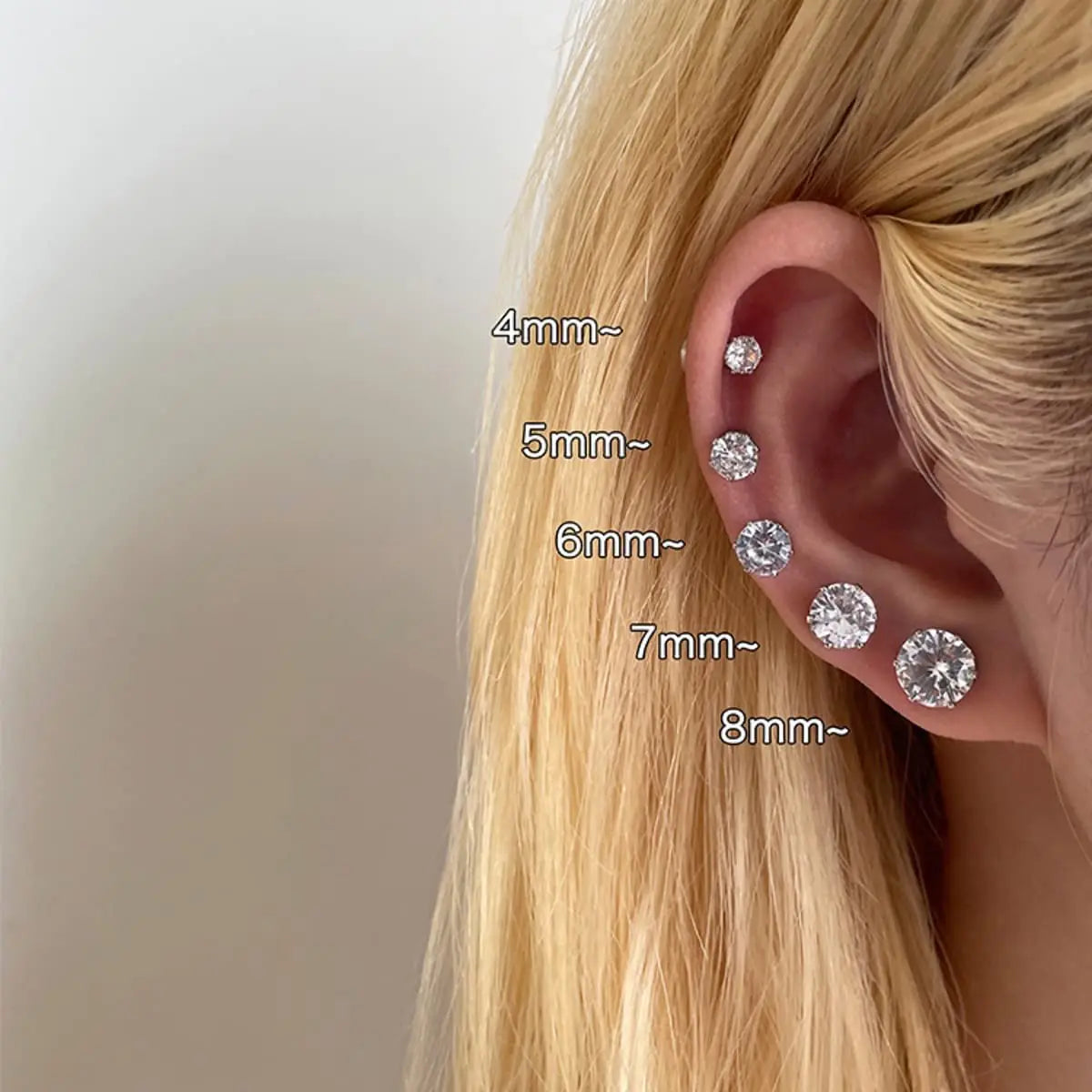 2PC Magnetic Clip-On Zircon Earrings for Unisex Easy Wear Punk Style Non-Piercing Jewelry